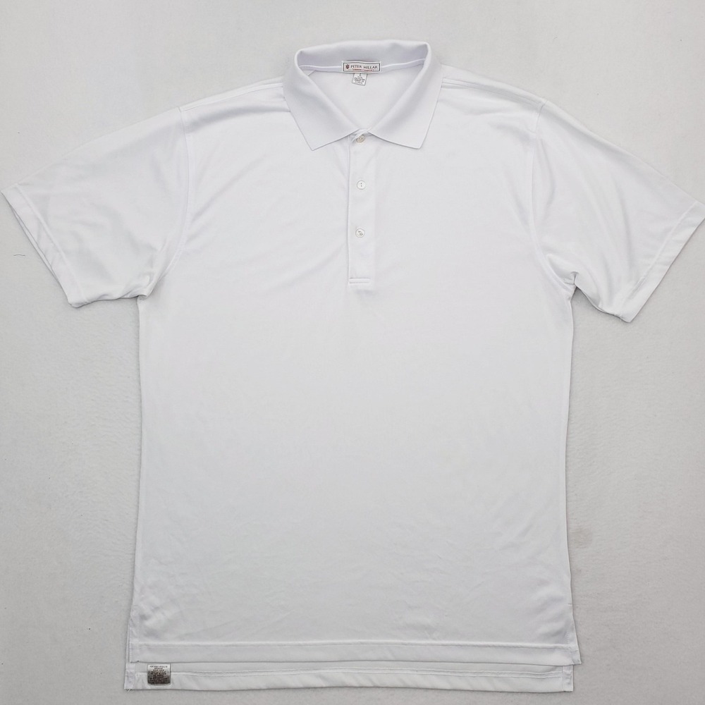 Peter Millar Shirt Mens Large White Summer Comfort Golf Performance Stretch